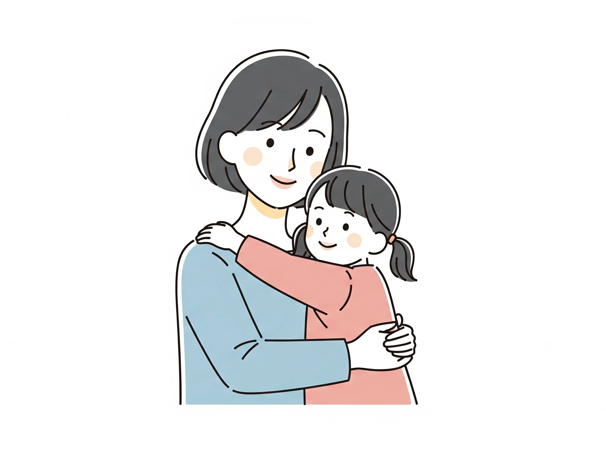 子供と母親のイラスト