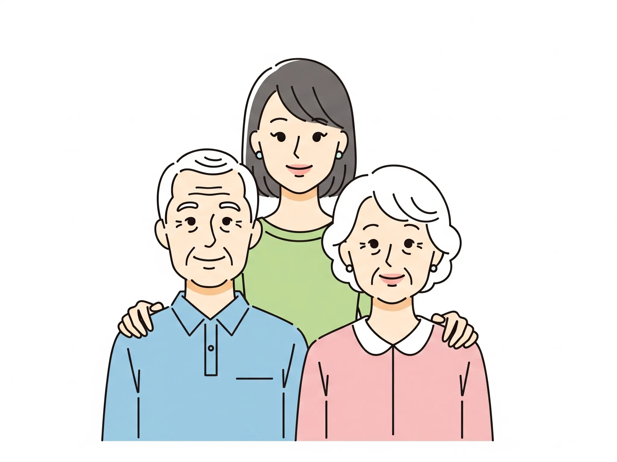 高齢の両親のイラスト
